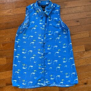 Rue21 Blue Sleeveless Top with Whale Print